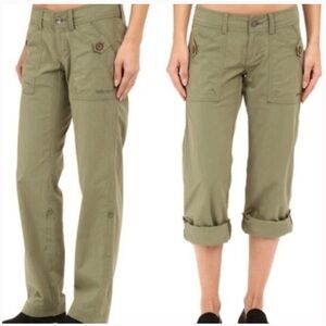 MARMOT Chino Hiking Walking Pants Roll Tab Capris Mid-Rise Sage Green‎ Women's 6